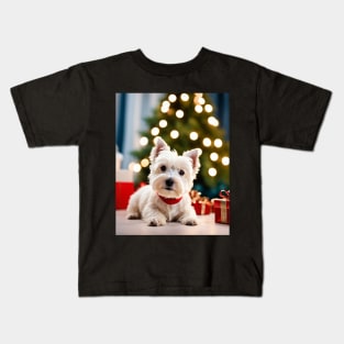 West Highland White Terrier with Christmas Gifts Kids T-Shirt